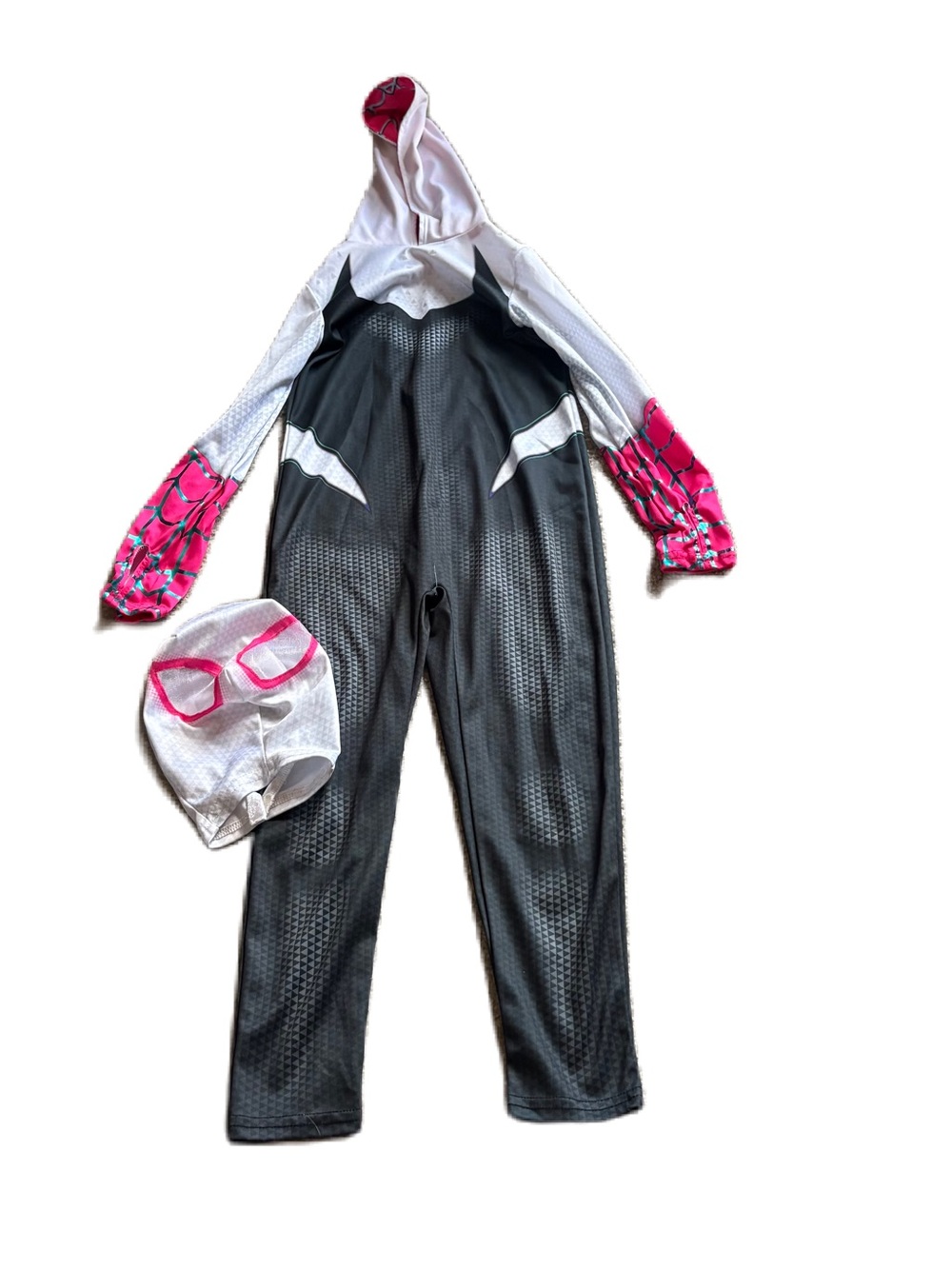 Spider-Man Ghost Spider Gwen Costume Sz 6 7 W/ Mask Halloween Black Pink